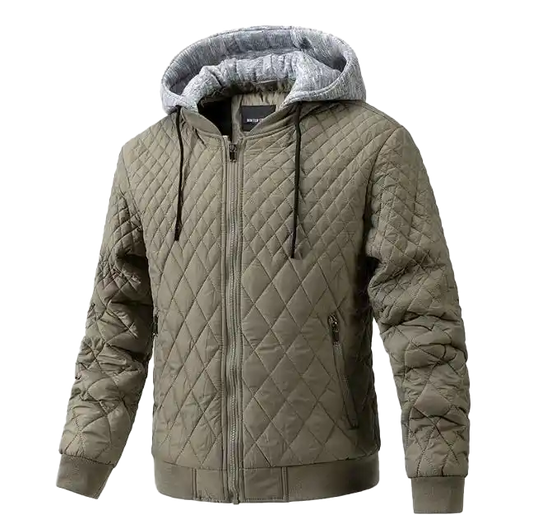 Men's Diamond Quilted Lined Bomber Winter Jacket
