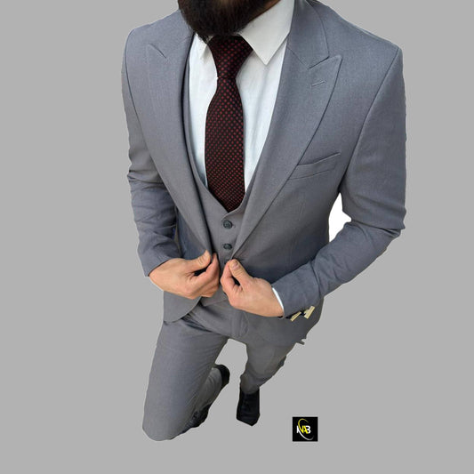 Men3 Piece  Suit Vintage Off Black